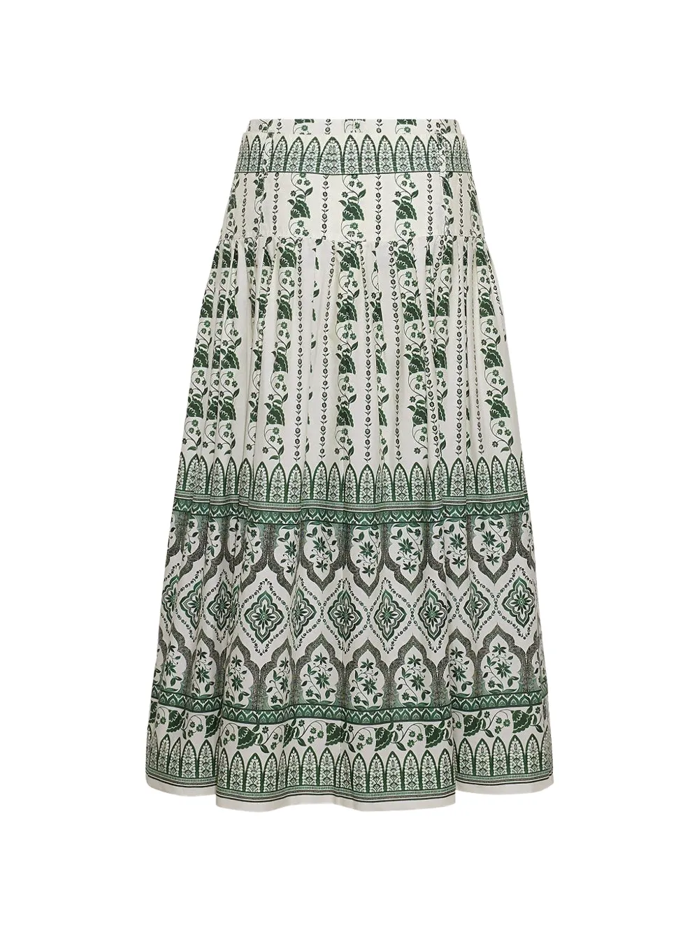 Cara Jiya gelaagde midi-rok met bloemen-print Groen