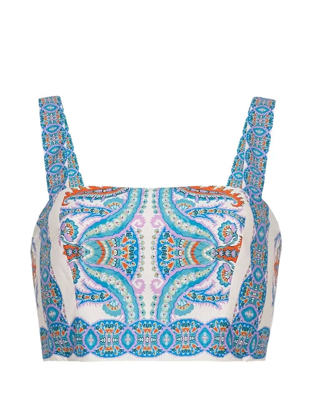 Cara Cara Helena Paisley-print Cropped Top In Blue