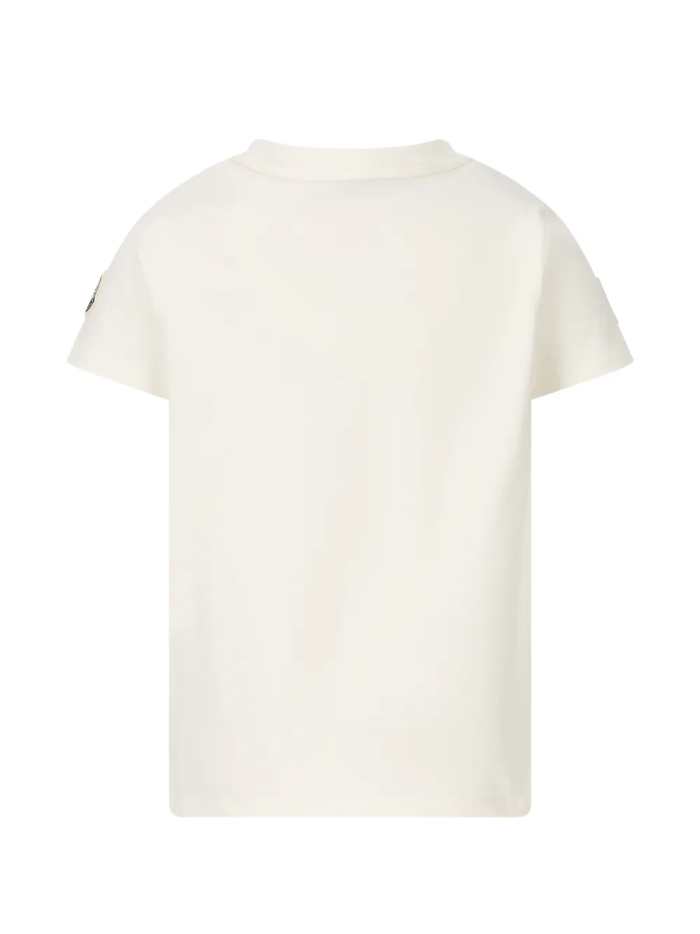 Moncler Enfant T-shirt met geborduurd logo en schouderknoop Wit
