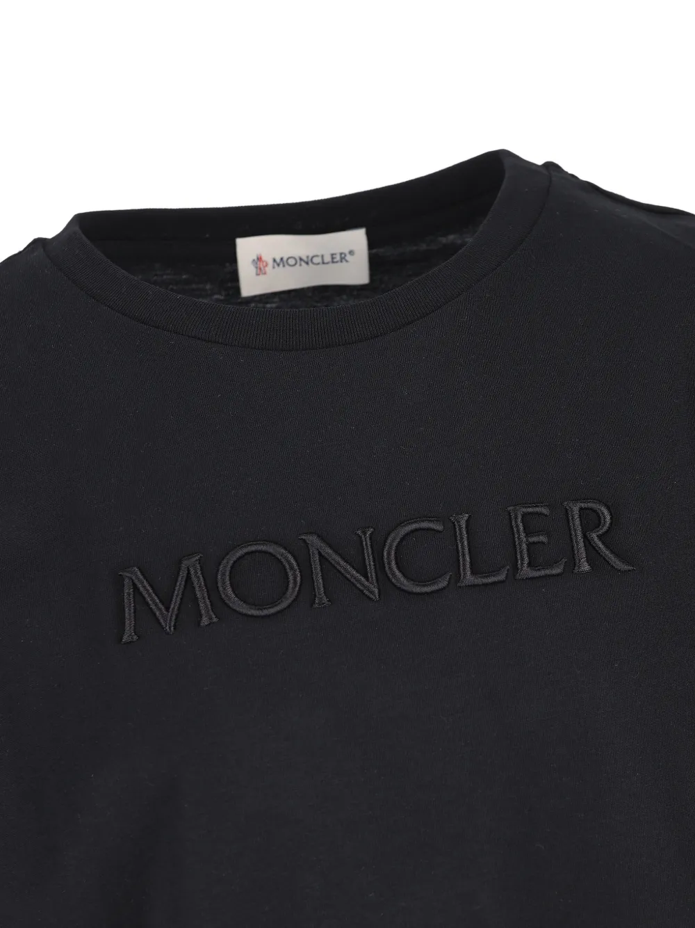 Moncler Enfant T-shirt met geborduurd logo Zwart