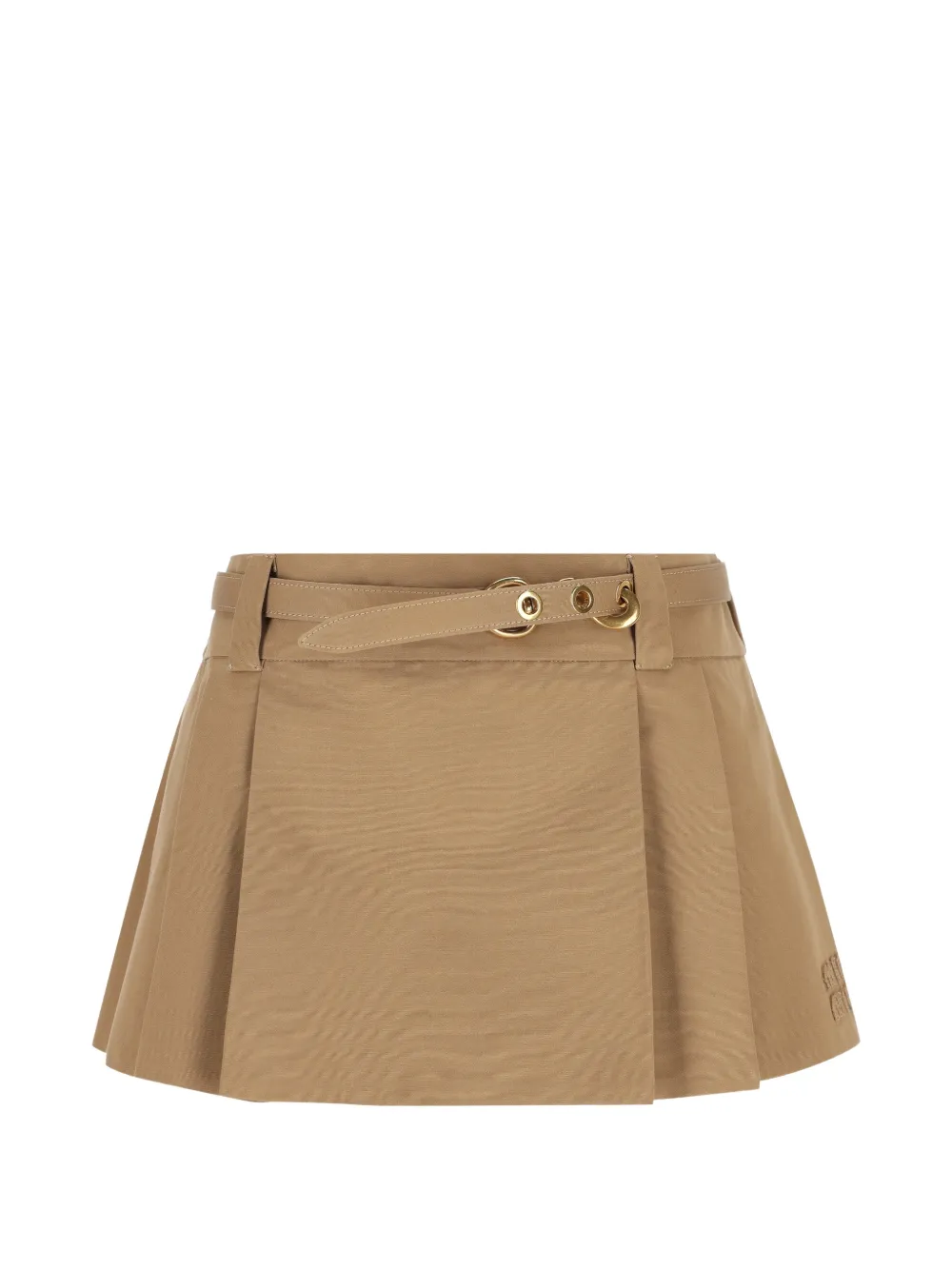 Miu Miu belted pleated mini skirt - Toni neutri