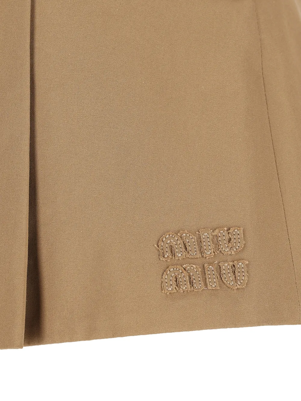 Miu Mini-plooirok met ceintuur Beige