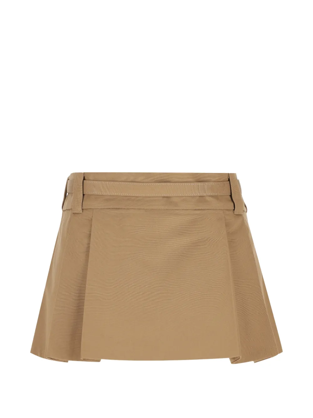 Miu Mini-plooirok met ceintuur Beige
