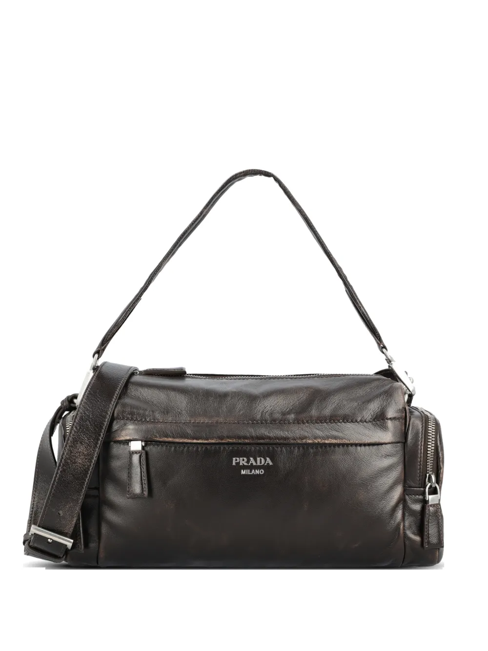 Prada logo-print shoulder bag - Marrone