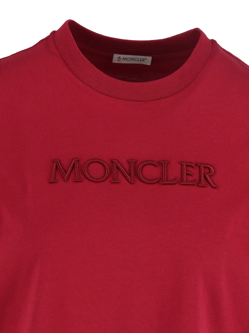 Moncler T-shirt met geborduurd logo Rood