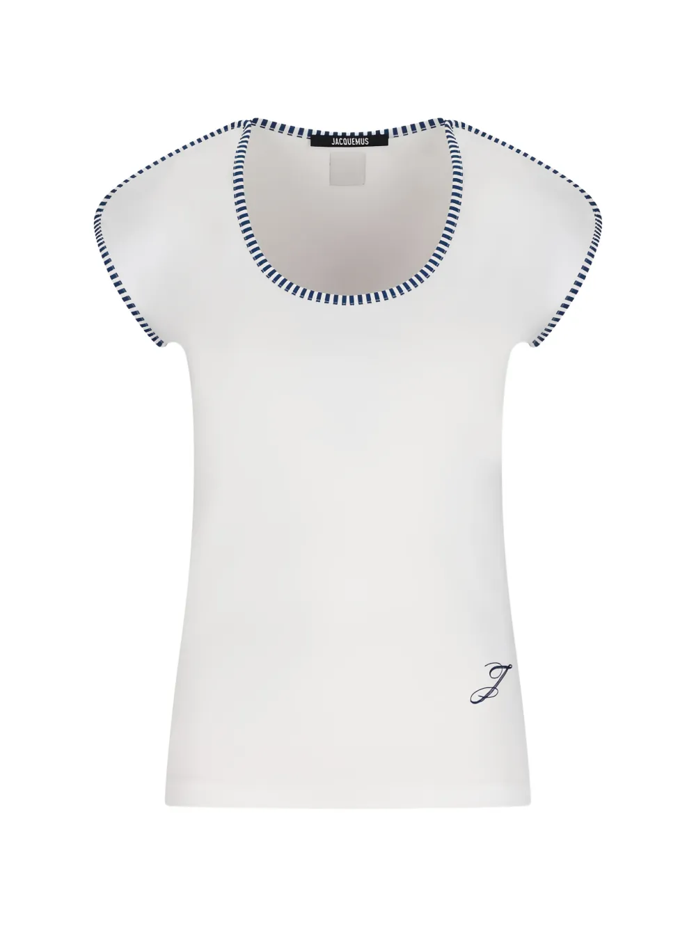 Jacquemus Espiral striped-trim T-shirt - Bianco