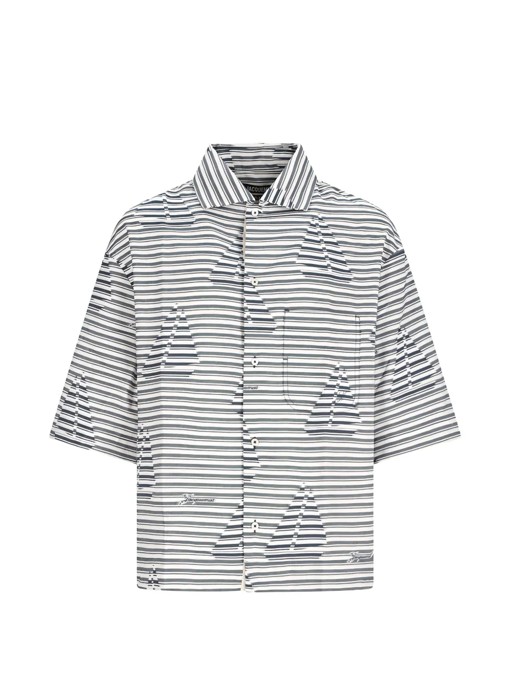Jacquemus boat-jacquard striped shirt - Weiß