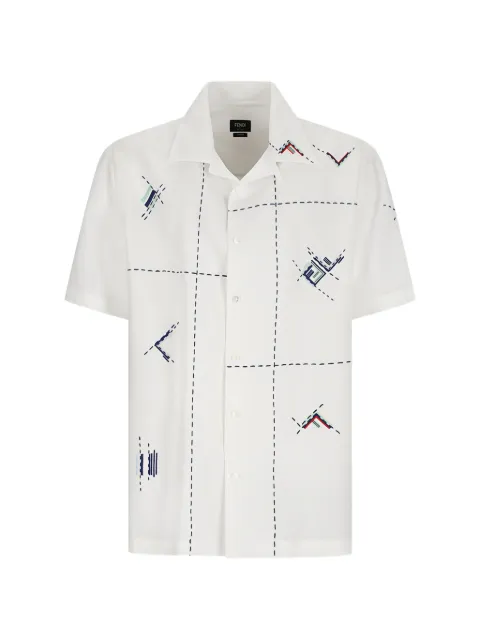 FENDI embroidered linen shirt