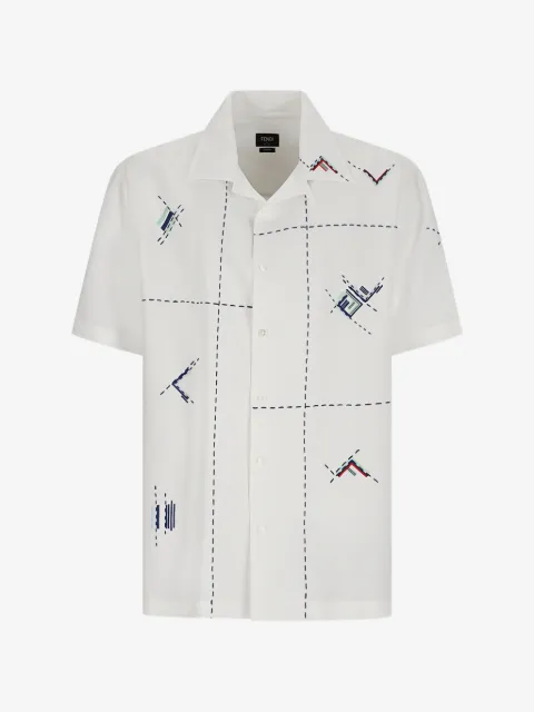 FENDI chemise brodée en lin