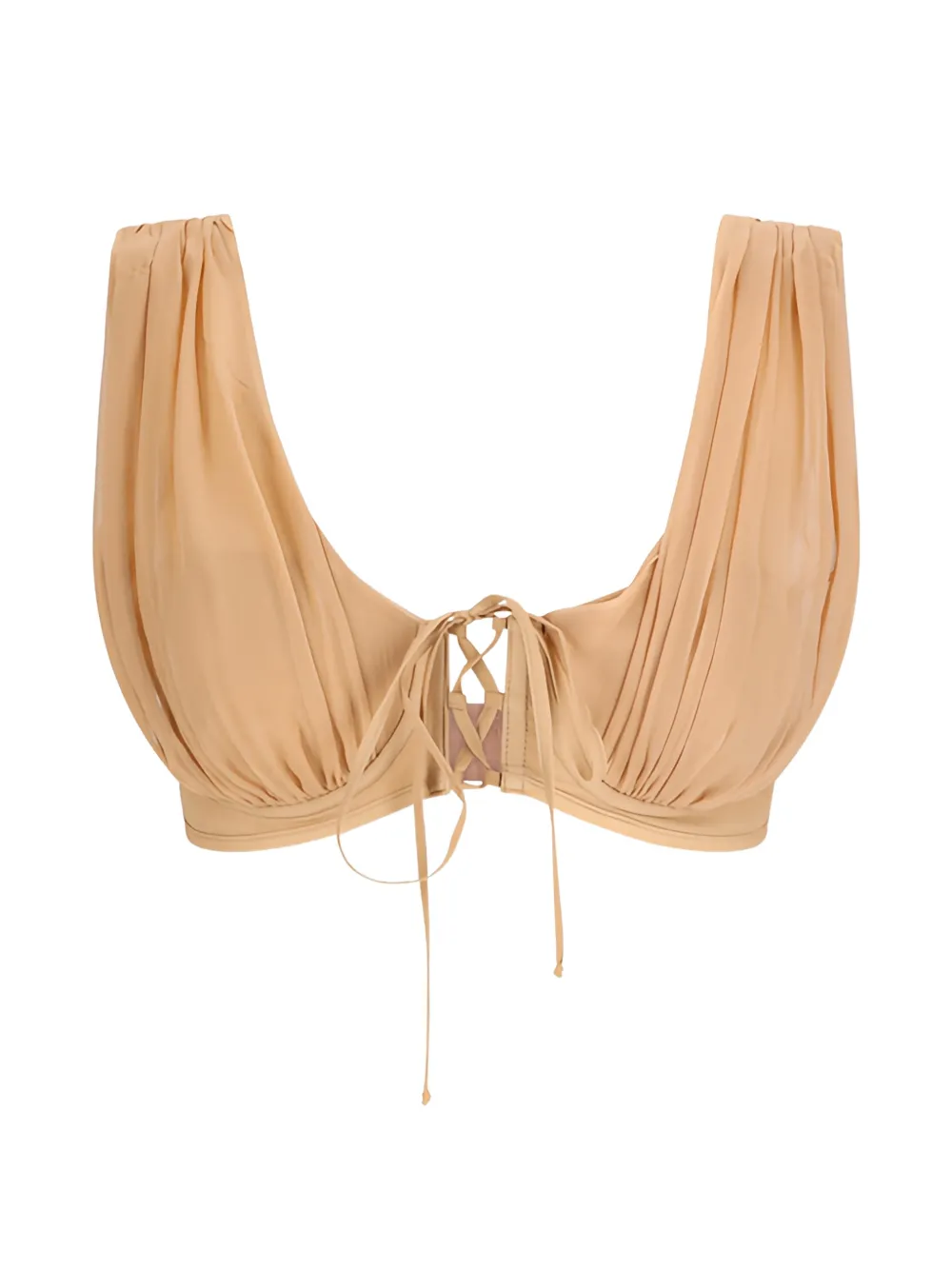 Giuseppe Di Morabito draped lace-up bra - Toni neutri
