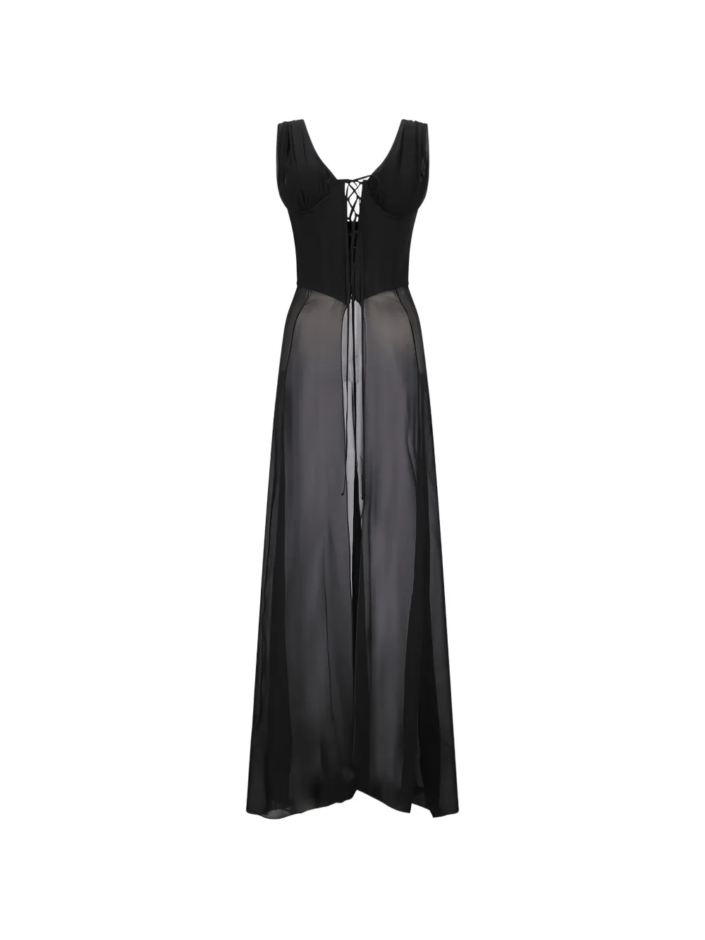 Giuseppe Di Morabito lace-fastening sleeveless top - Nero