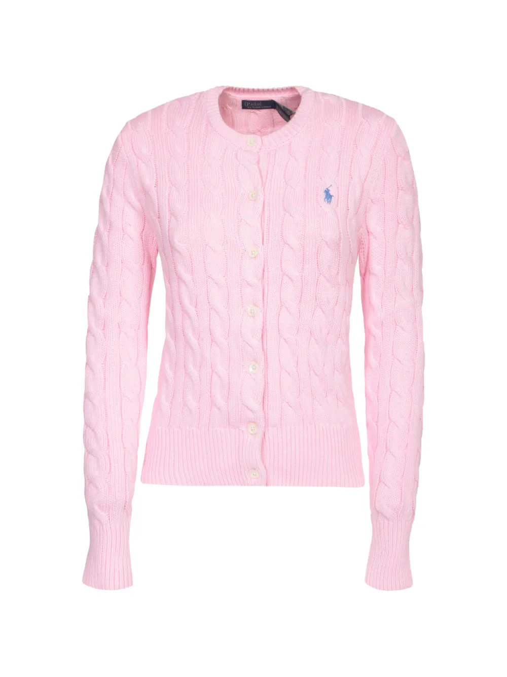 Polo Ralph Lauren cable-knit embroidered-logo cardigan - Rosa