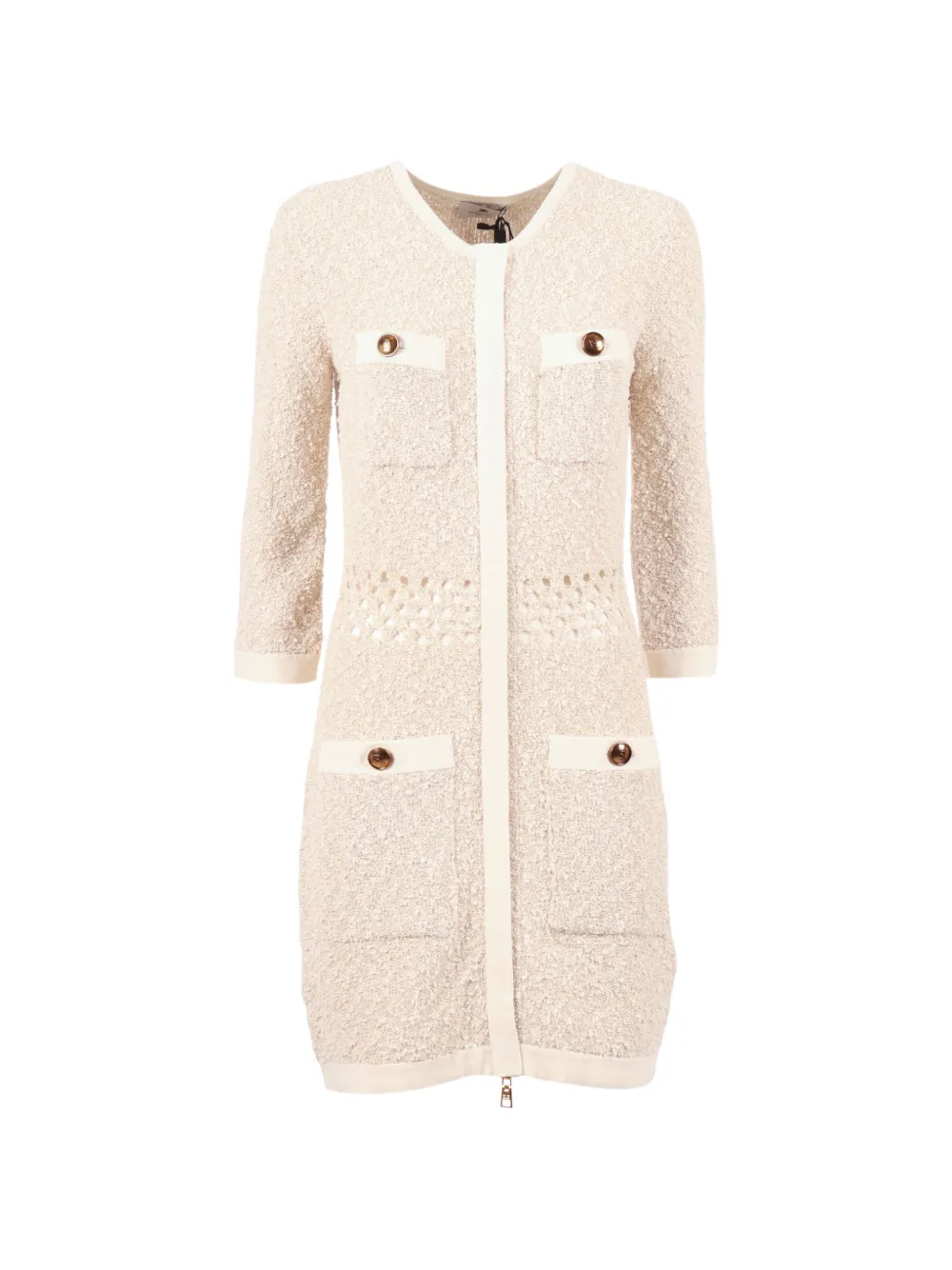 Elisabetta Franchi bouclé open-knit dress - Rosa
