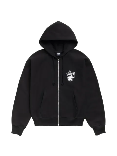 Stüssy logo-print zip-up hoodie