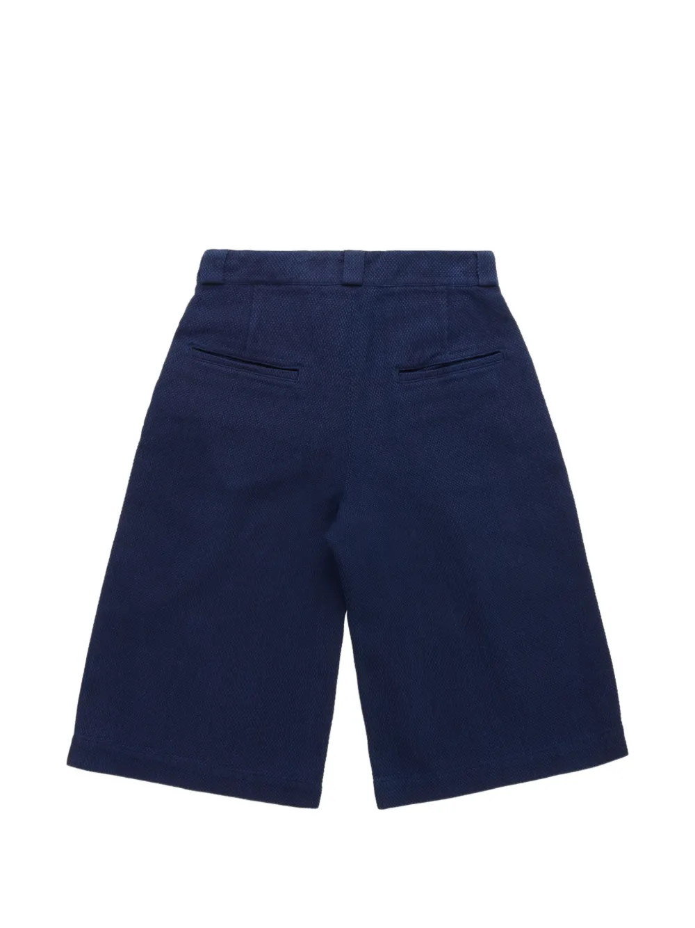 Blue Sashiko shorts met wijde pijpen Blauw