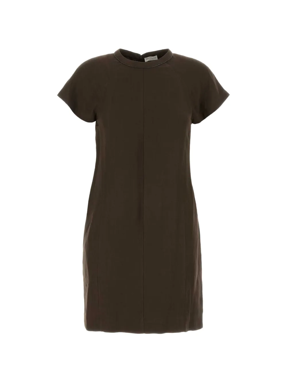 Brunello Cucinelli raglan-sleeve mini dress - Brown