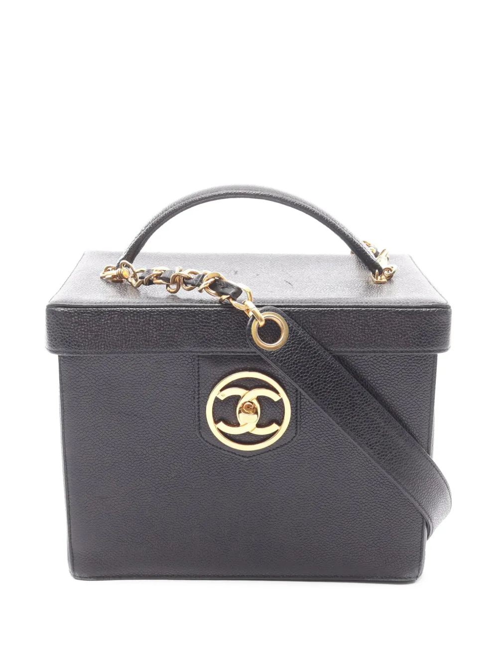 CHANEL Pre-Owned 1994-1996 CC Caviar Vanity Box Case satchel - Schwarz