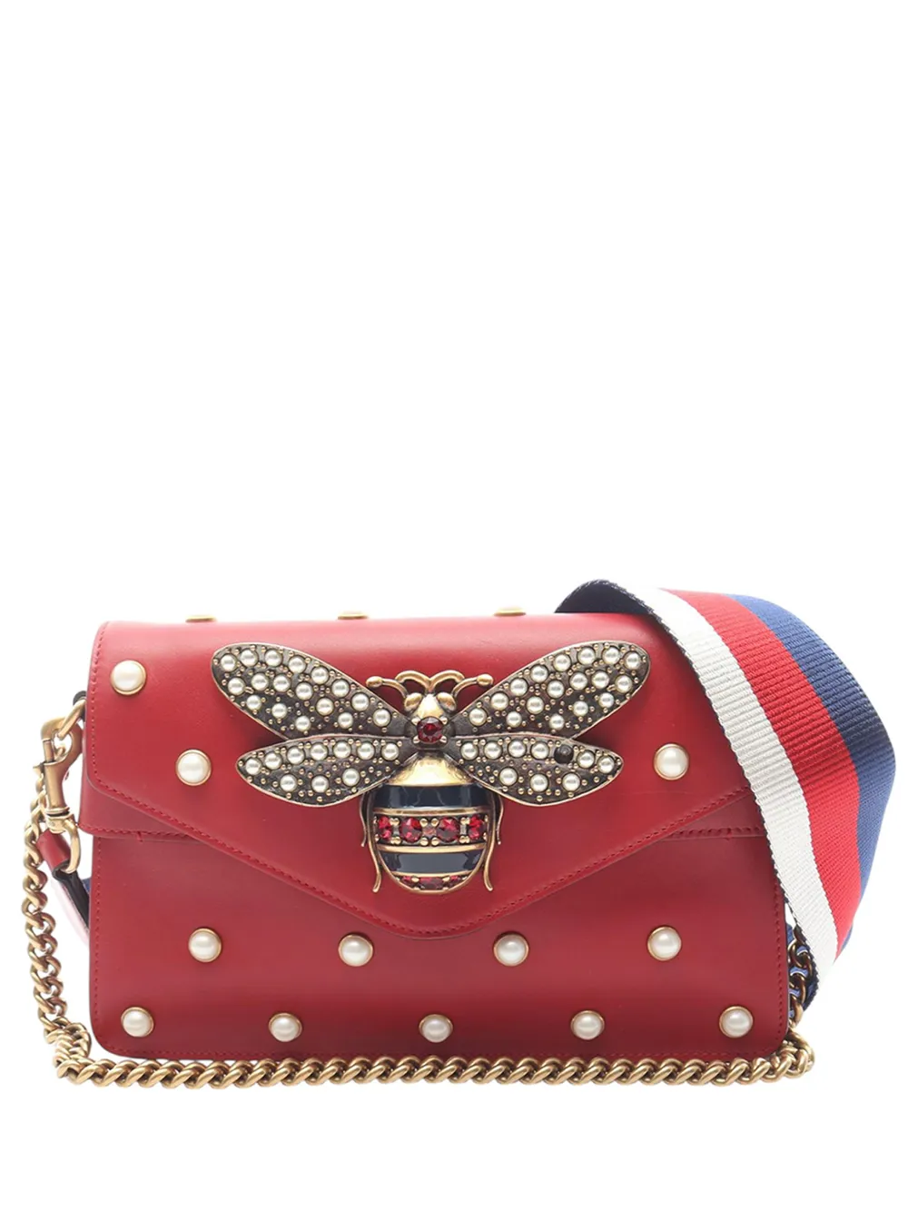 Gucci Pre-Owned 2016-2026 Mini Queen Margaret Broadway Leather satchel - Rosso