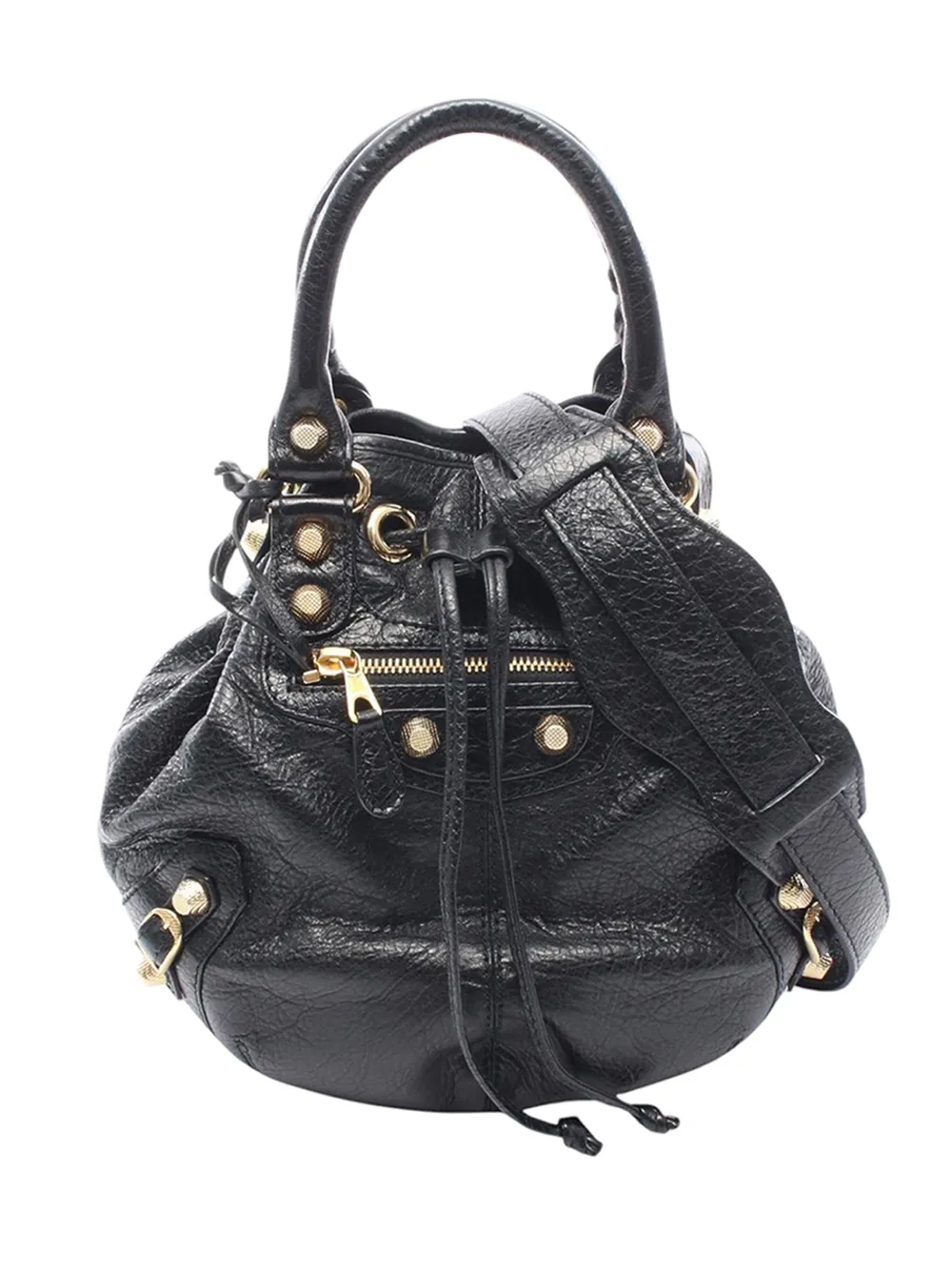 Balenciaga Pre-Owned 2010-2026 Lambskin Motocross Giant 21 Pompon Bag satchel - Nero