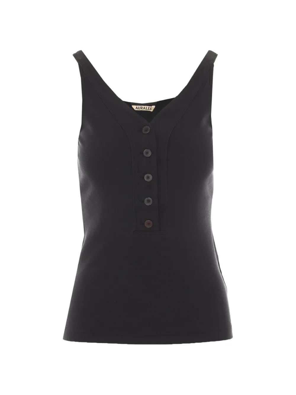 Auralee V-neck ribbed tank top - Blu
