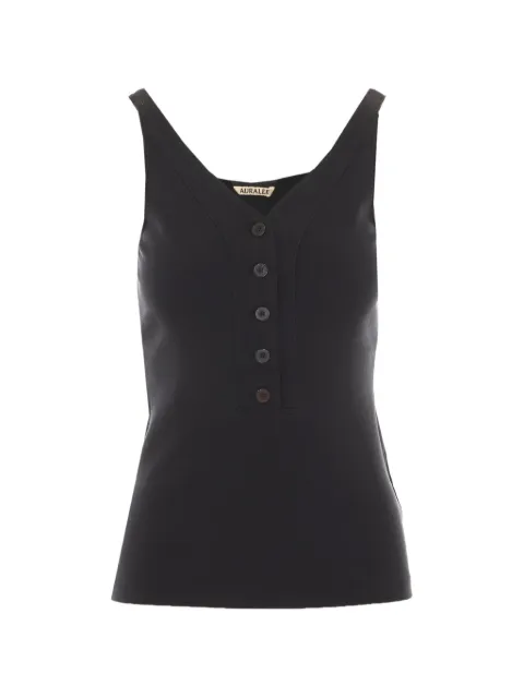 Auralee V-neck ribbed tank top
