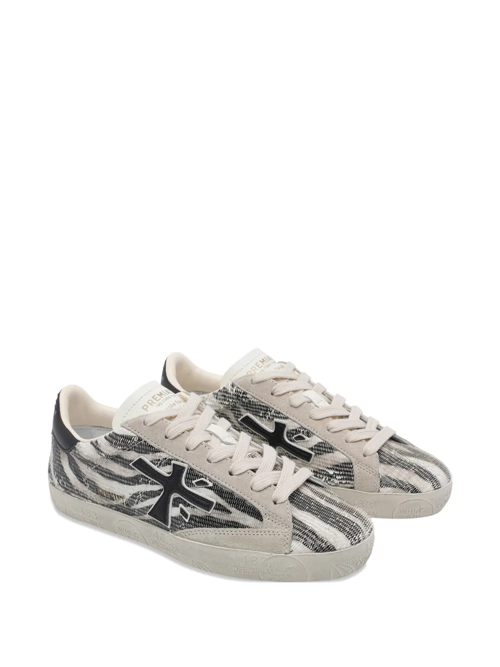 Premiata Stevend zebra-print sneakers Beige
