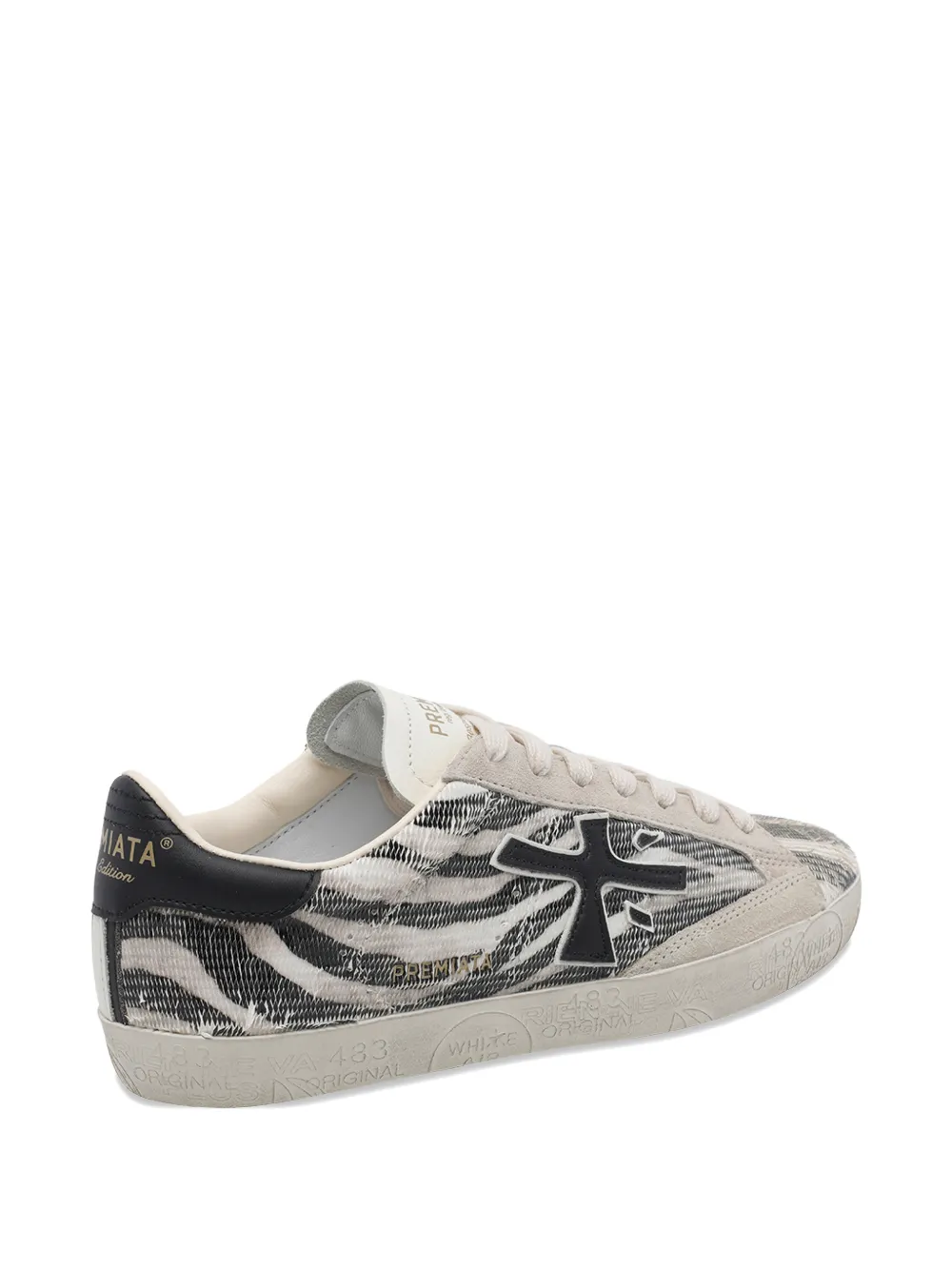 Premiata Stevend zebra-print sneakers Beige