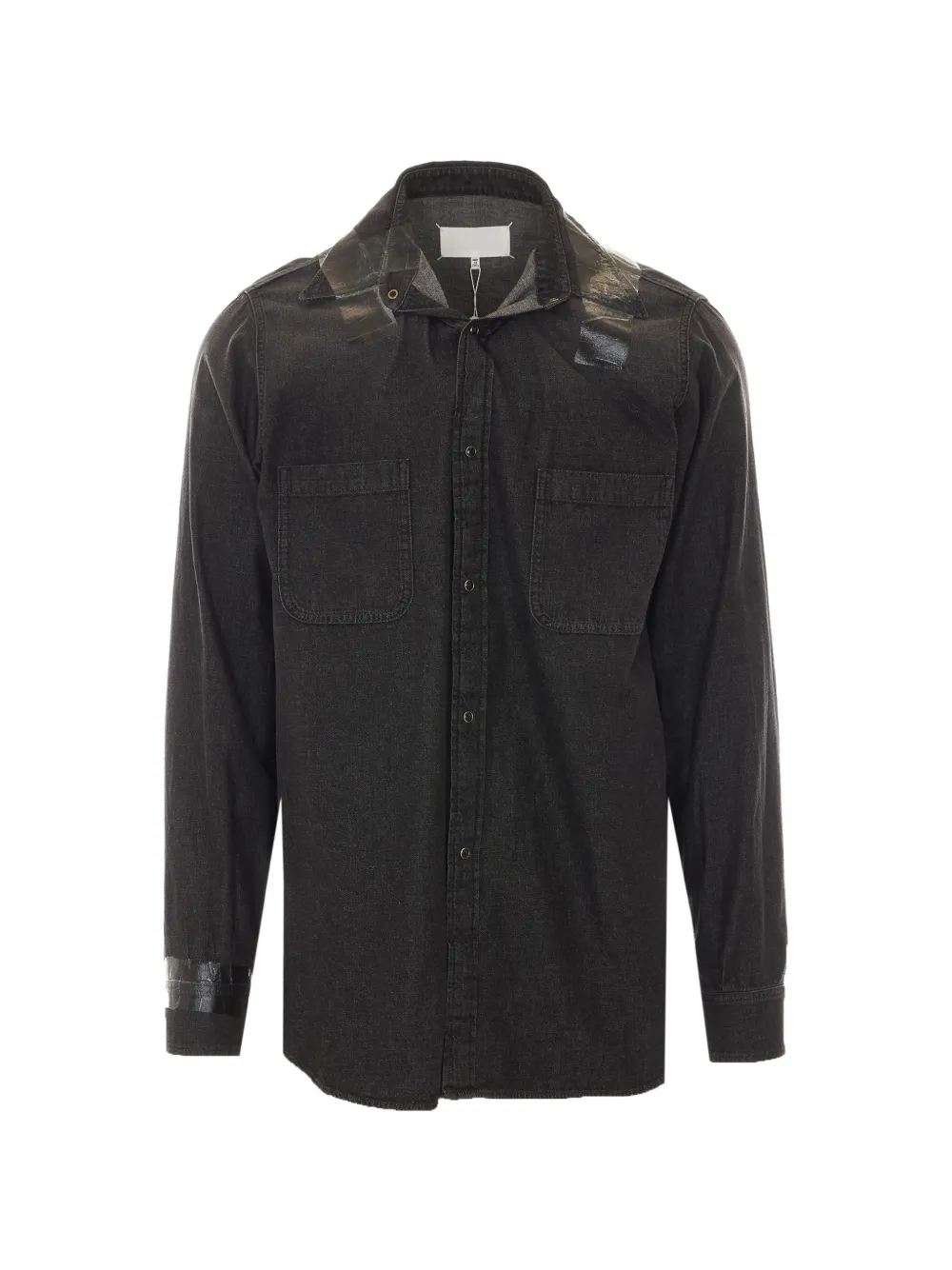 Maison Margiela tape-detail long-sleeved shirt - Schwarz