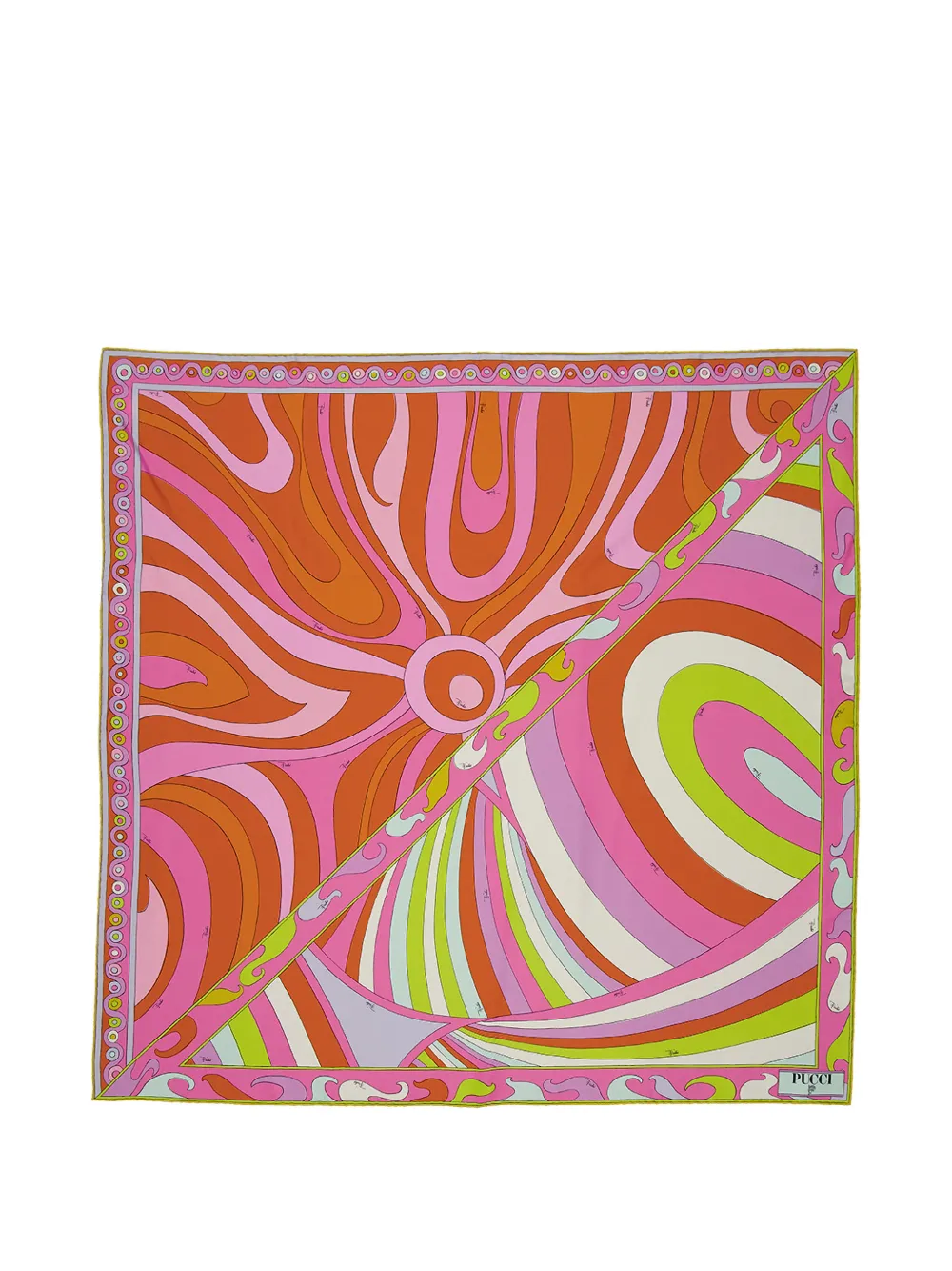 PUCCI Iride print silk scarf - Orange