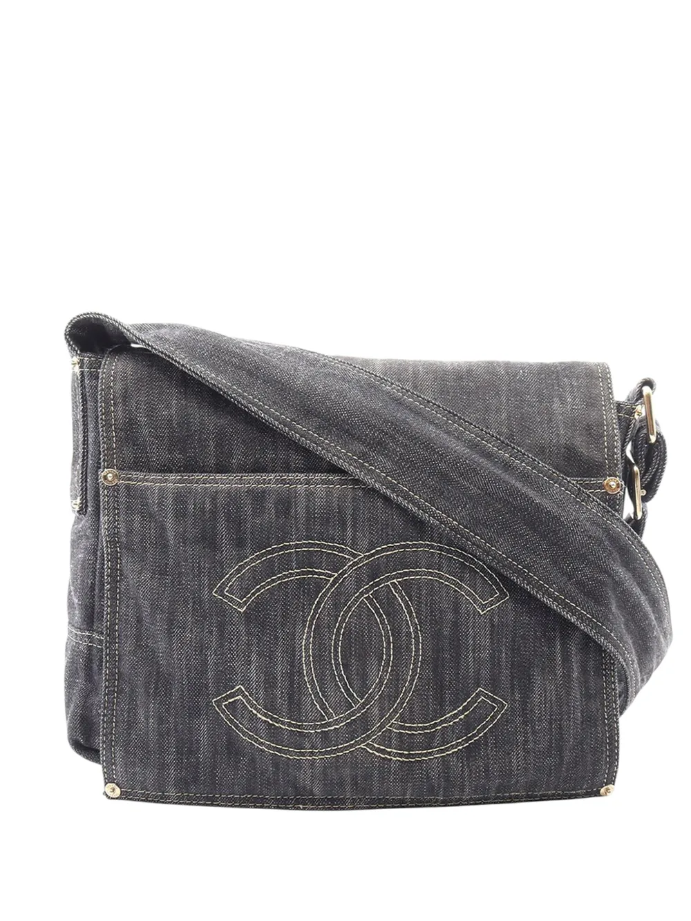CHANEL Pre-Owned 2005-2006 CC Denim Pocket Messenger Bag crossbody bag - Blau