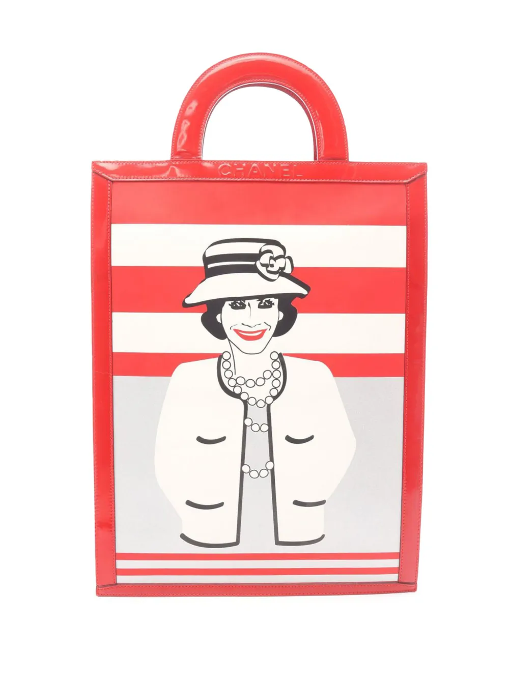 CHANEL Pre-Owned 2000-2002 CC Patent Coco Pop tote bag - Rosso