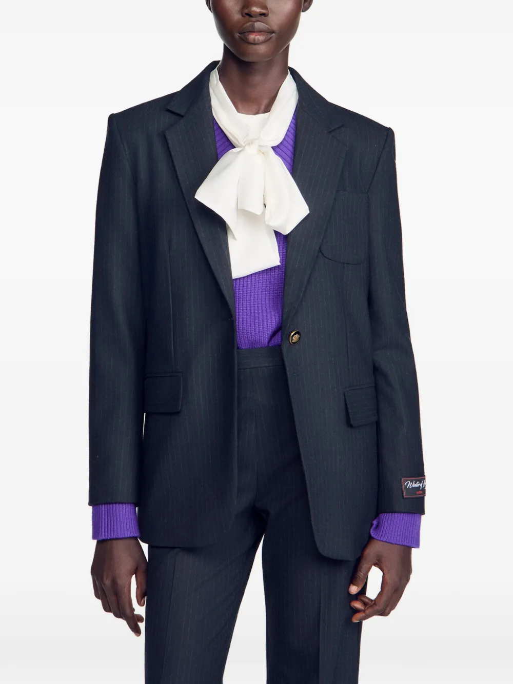 SANDRO Gestreepte blazer Blauw