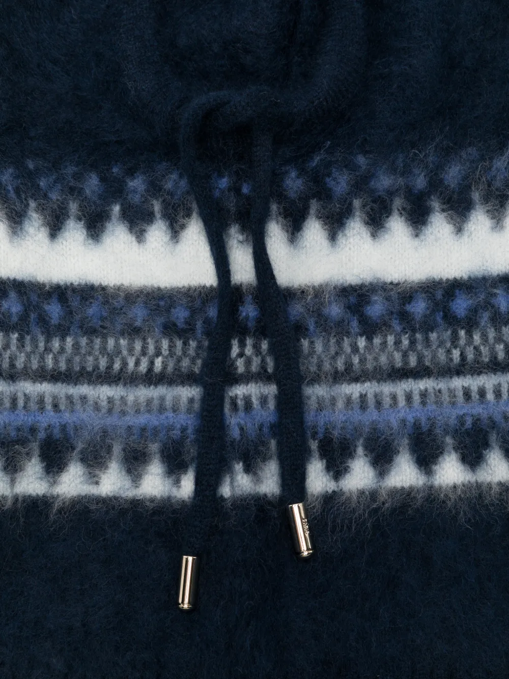Maje Fair Isle knit balaclava Blauw