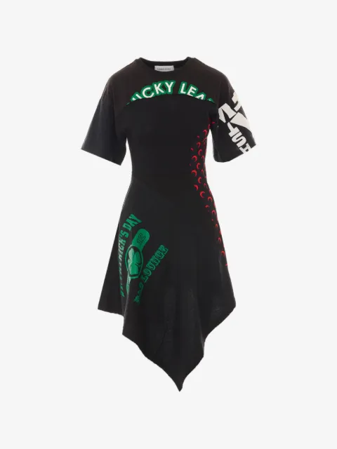 Marine Serre asymmetrical patchwork dress