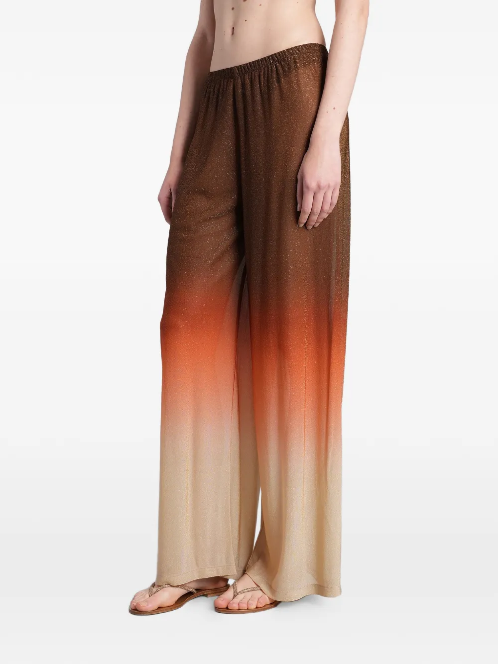 MC2 Saint Barth Amalia palazzo broek met ombré-effect en glitters Bruin
