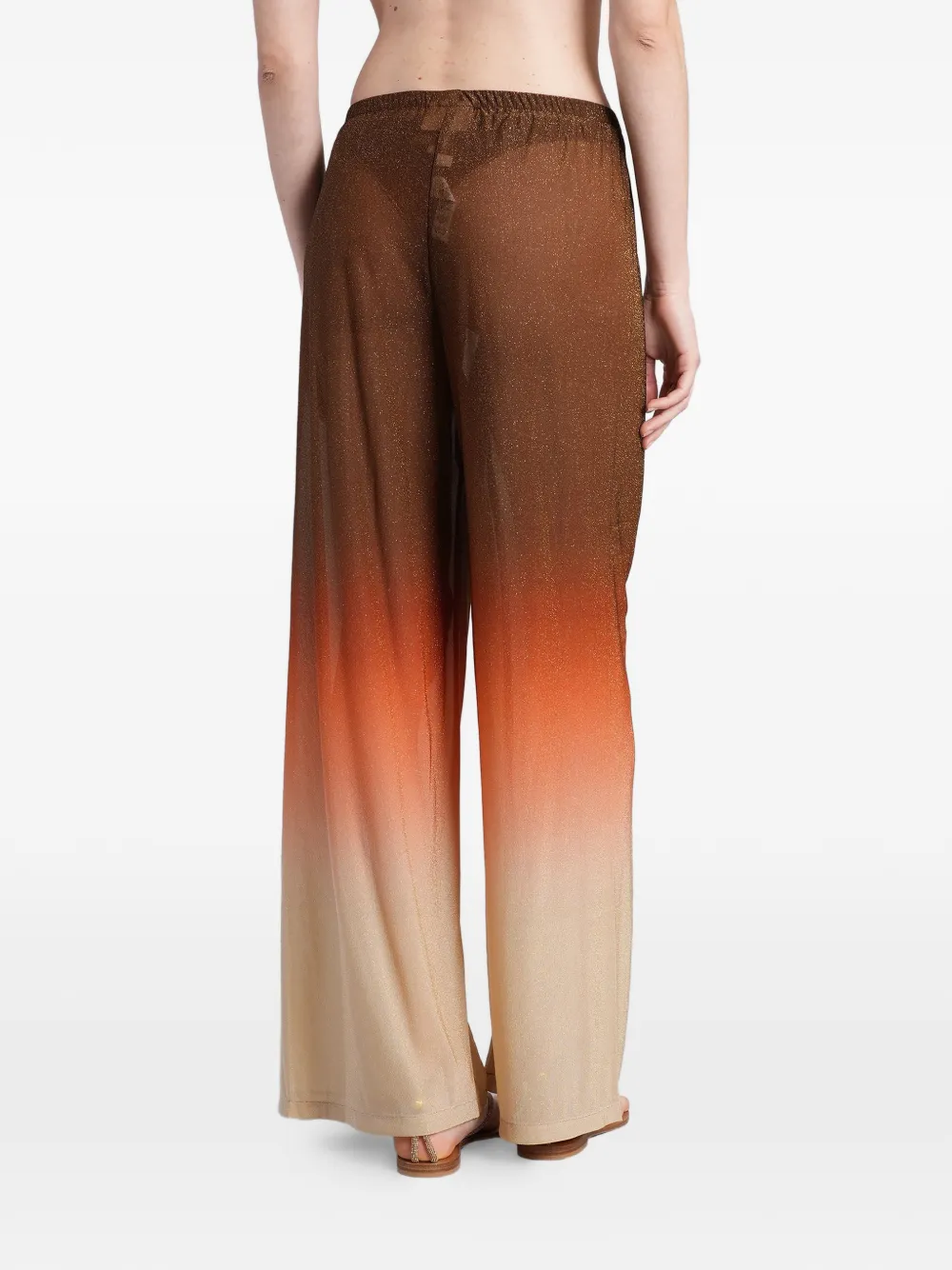 MC2 Saint Barth Amalia palazzo broek met ombré-effect en glitters Bruin