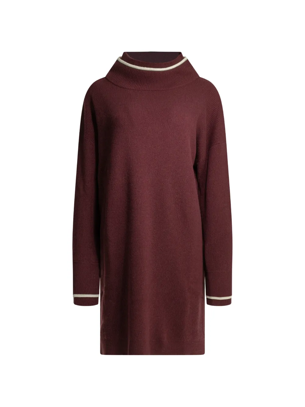 Brunello Cucinelli striped-trim mini dress - Rosso