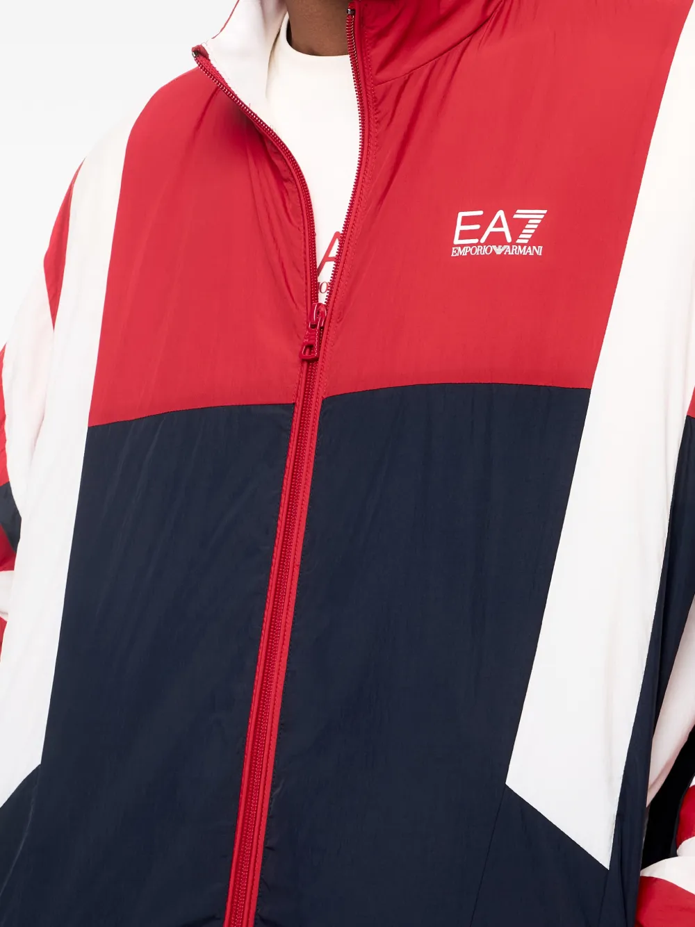 Ea7 Emporio Armani Jack met gestreepte mouwen en vlakken Blauw