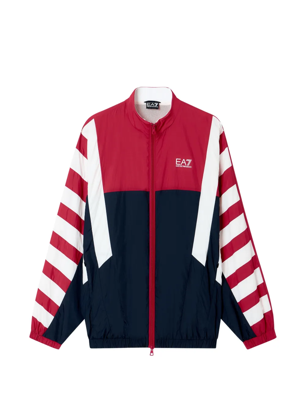 Ea7 Emporio Armani striped-sleeve panelled jacket - Blau