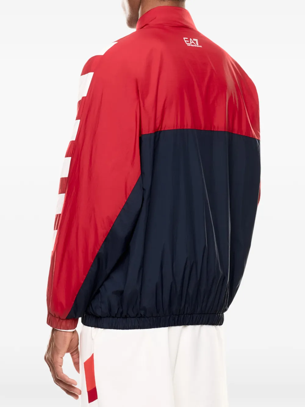 Ea7 Emporio Armani Jack met gestreepte mouwen en vlakken Blauw