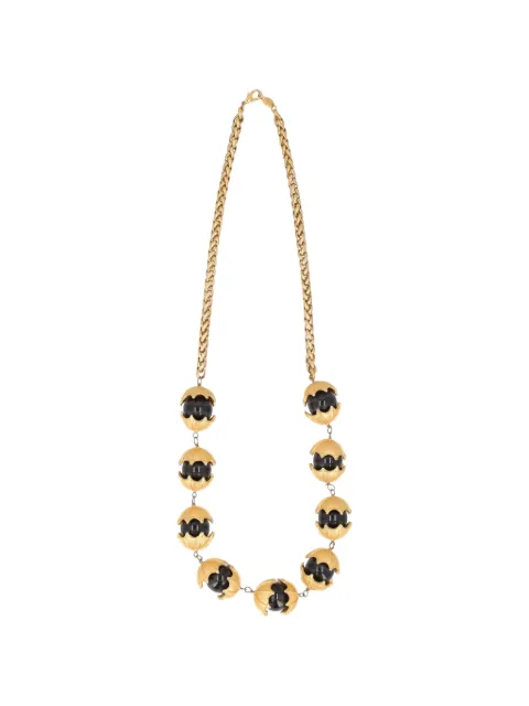 Vintage 1970s-1980s beaded curb-chain necklace