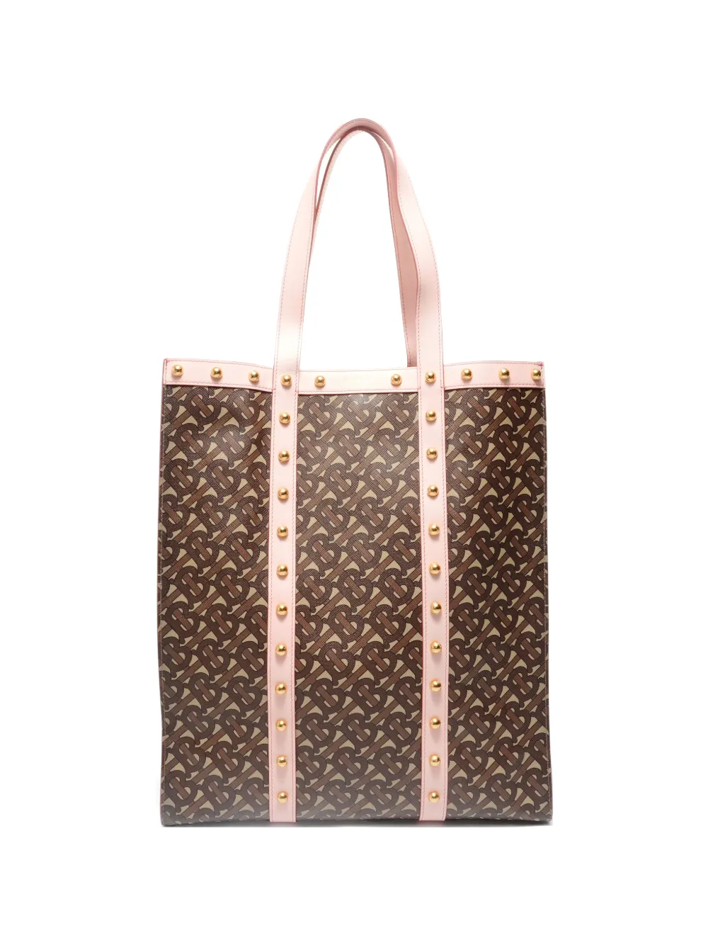 BURBERRY バーバリー バッグ TBモノグラム  スタッズ 2WAYトート ダークブラウン/ブラック ショルダーバッグ
 PVCコーティングキャンバス /レザー  ダークブラウン/ブラック ユニセックス【中古】 バーバリー Burberry TBモノグラム スタッズ バッグ ハンドバッグ