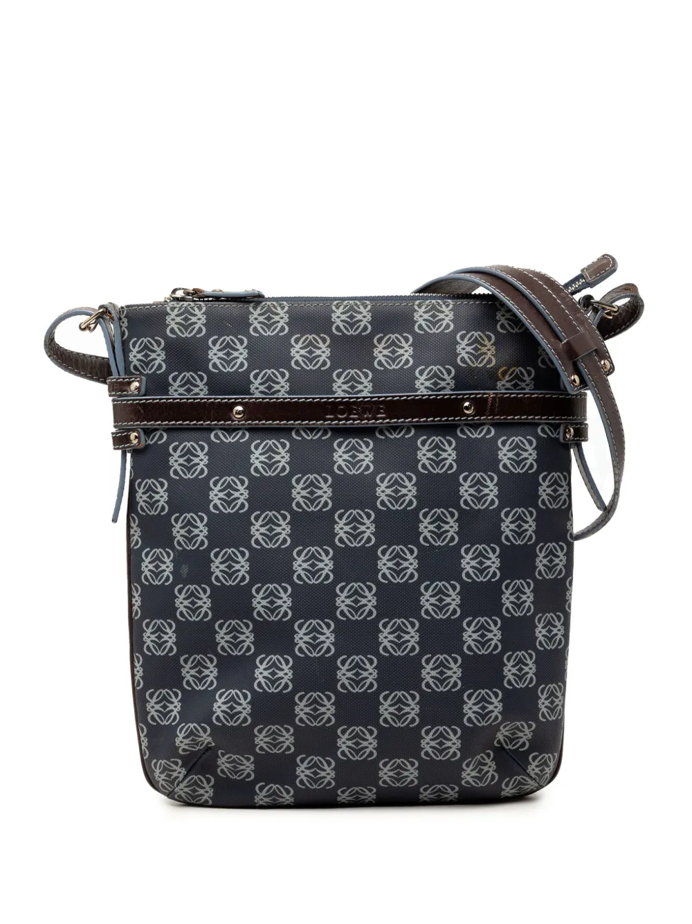 Loewe Pre-Owned 2010-2026 Anagram Coated Canvas crossbody bag - Blu