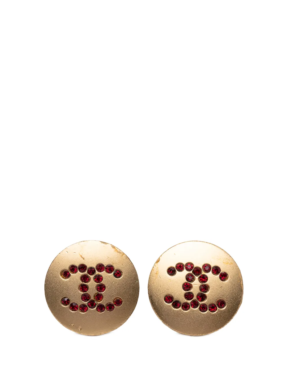 CHANEL Pre-Owned 2000 CC Gold Plated Strass Clip On Earrings costume earrings - Oro