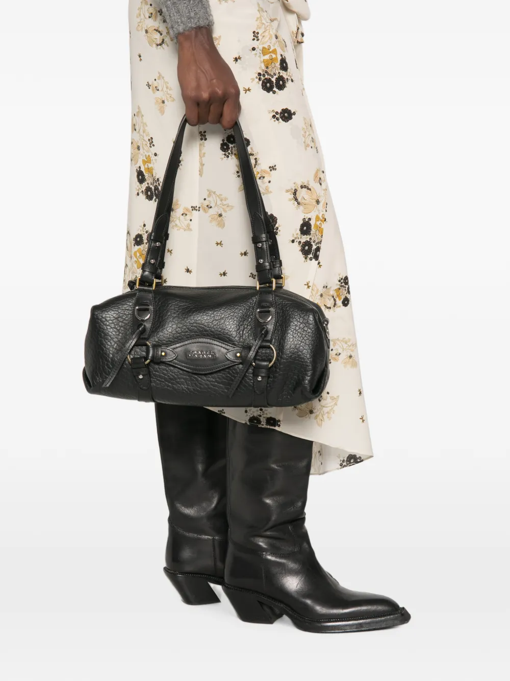 ISABEL MARANT Tilpa leren mini-tas met textuur Zwart