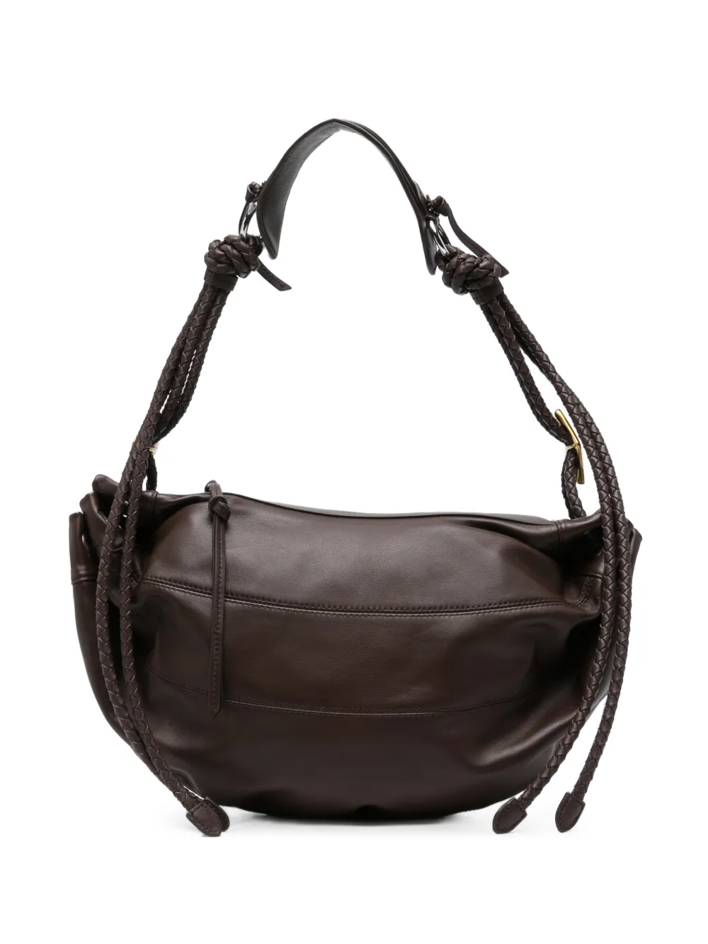 ISABEL MARANT Maia braided-detail shoulder bag - Marrone