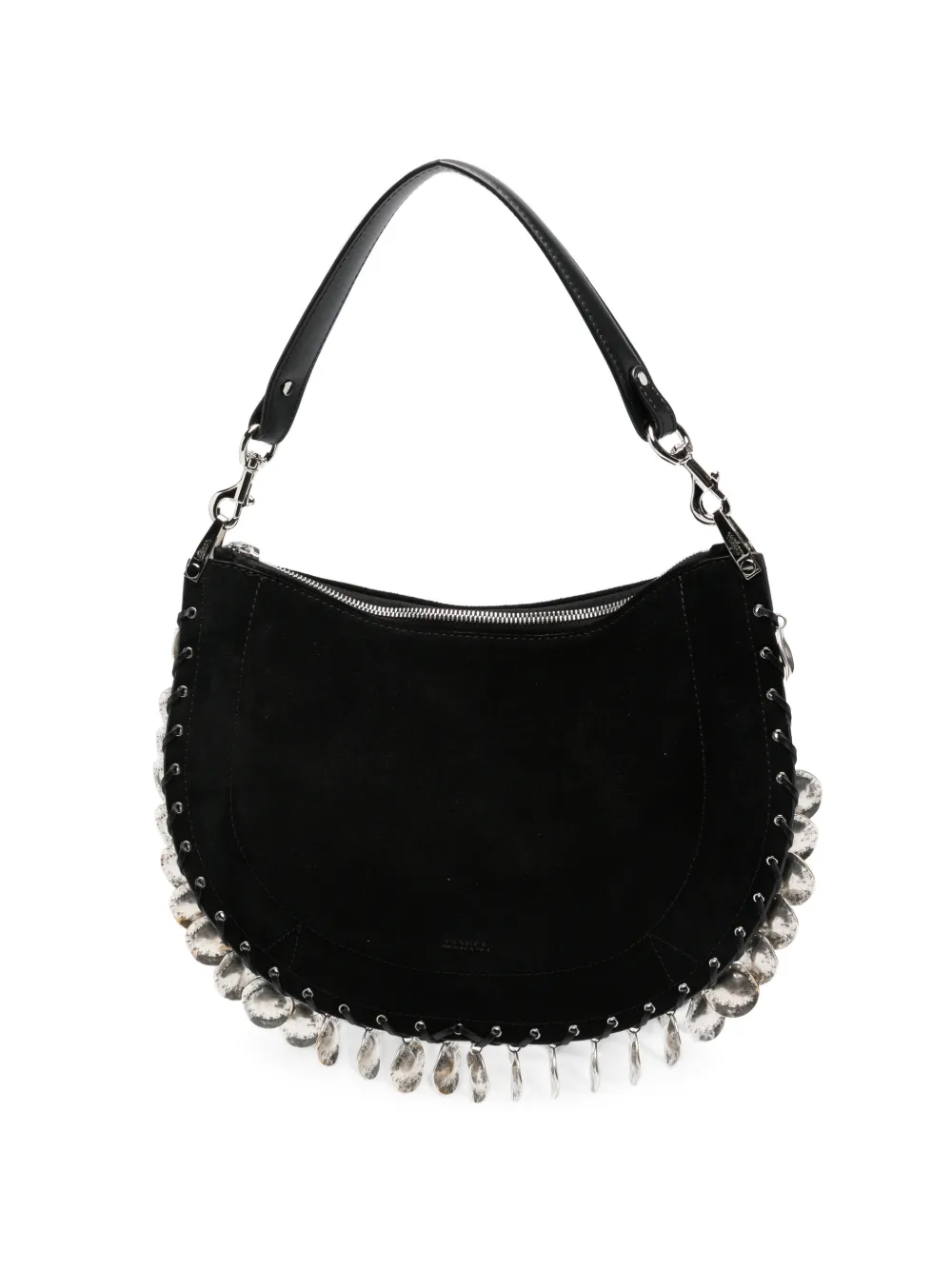 ISABEL MARANT Oskan coin-embellished suede shoulder bag - Nero