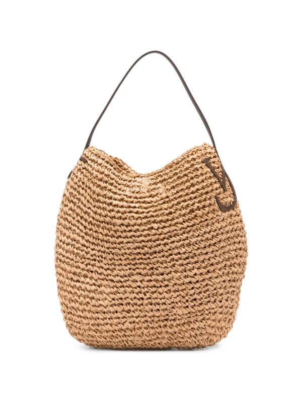 JW Anderson Large Bulb Raffia Tote Bag in Neutrals
