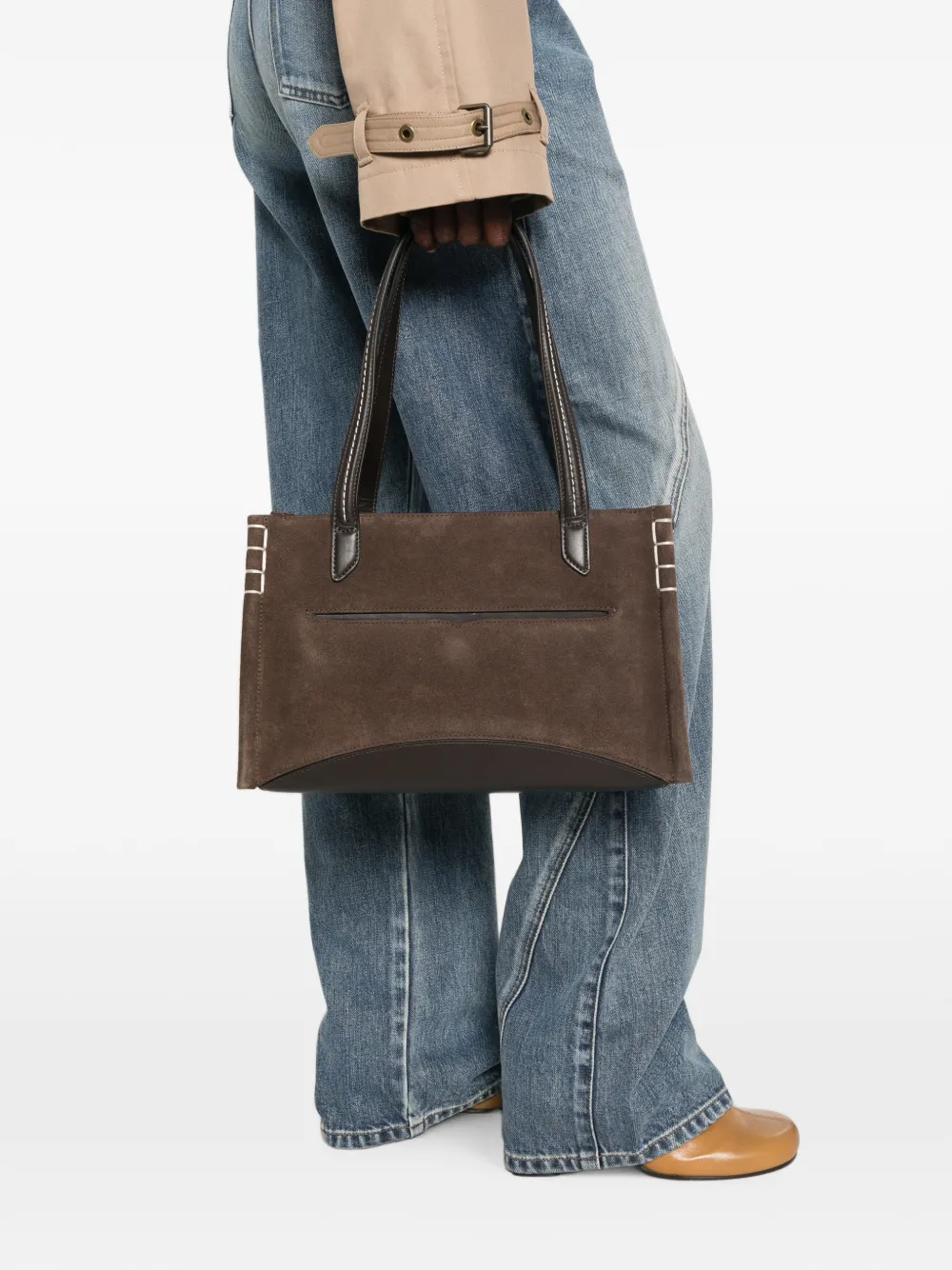 JW Anderson Suède shopper met contrasterende afwerking Bruin