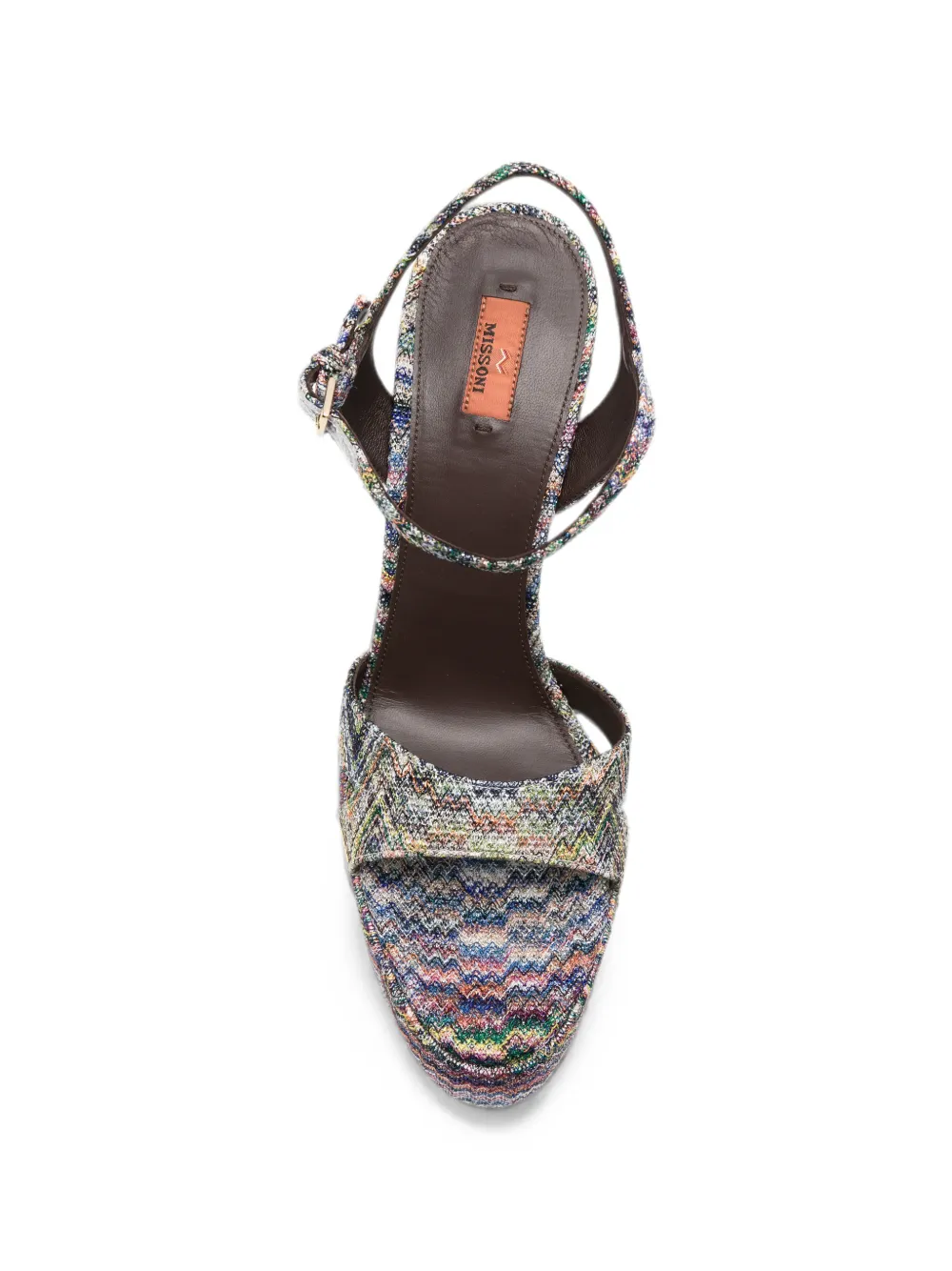 Missoni zigzag-knit heeled sandals Blauw